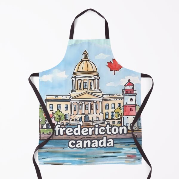 Item preview, Fredericton New Brunswick Canada Watercolor Skyline Cute Cityscape designed and sold by HowToCanadian.