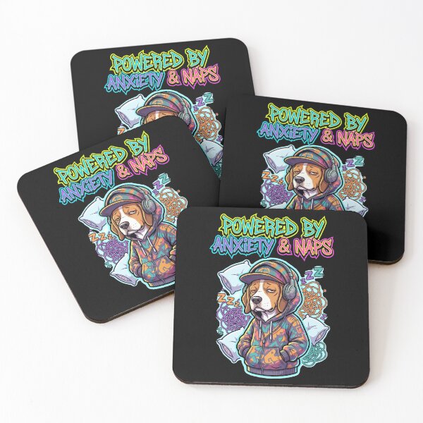 Item preview, Beagle Powered By Anxiety And Naps Hip Hop Design designed and sold by Tong4130.