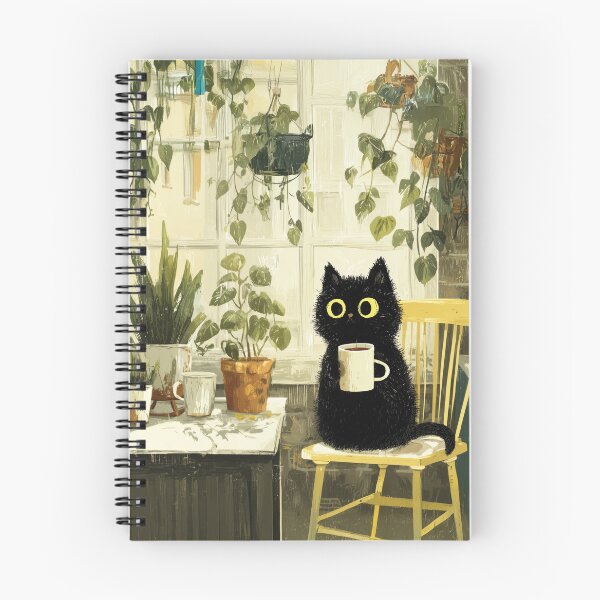 Item preview, Black Cat Morning Ritual – Quiet Moment with a Cup designed and sold by Erika Kaisersot.