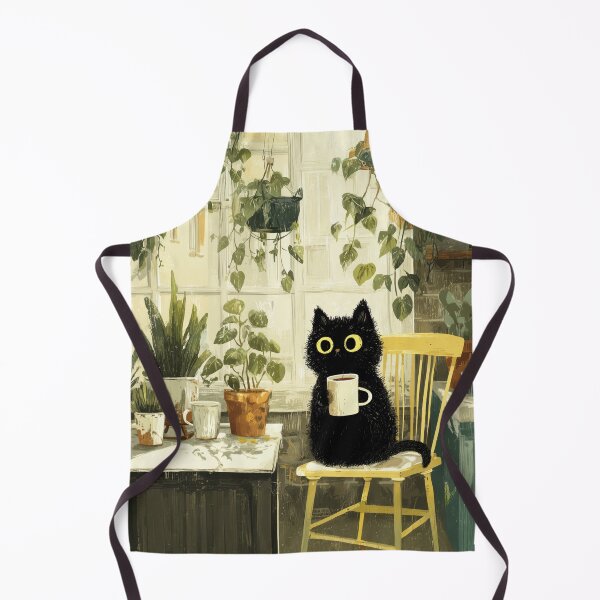 Item preview, Ritual matutino del gato negro: un momento de tranquilidad con una taza designed and sold by Erika Kaisersot.