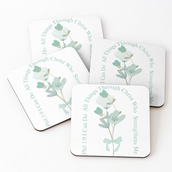 Item preview, I Can Do All Things Phil 4:13 Bible verse teal theme designed and sold by immagymnast.
