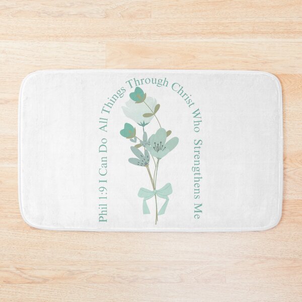 Item preview, I Can Do All Things Phil 4:13 Bible verse teal theme designed and sold by immagymnast.
