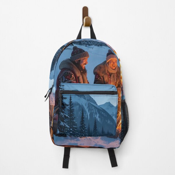 Item preview, Cozy Winter Campfire Gathering Beneath Silent Alpine Peaks designed and sold by ArtaFutura.
