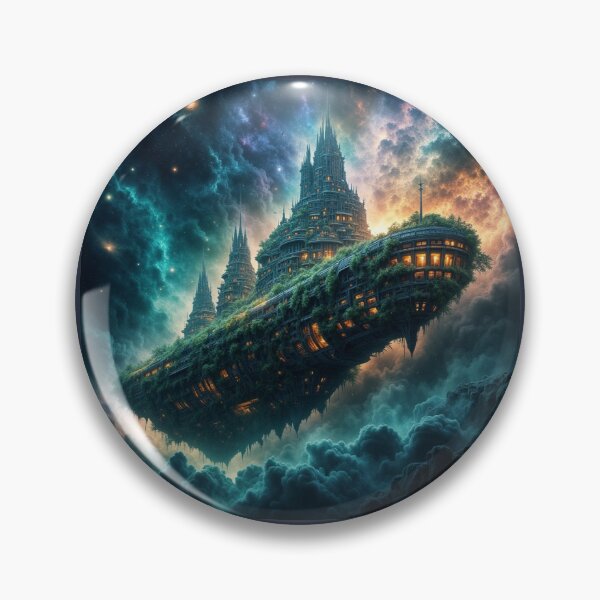 Item preview, Floating Cosmic City in Mystic Sky with Nature‑Tech Fantasy Architecture designed and sold by FotoworldEdel.