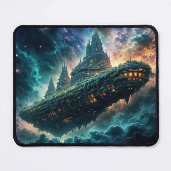 Item preview, Floating Cosmic City in Mystic Sky with Nature‑Tech Fantasy Architecture designed and sold by FotoworldEdel.