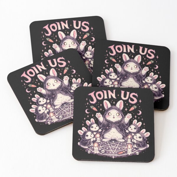 Item preview, Cute Occult Bunny Coven – Funny Witch Rabbits Summoning Circle designed and sold by SidTastic .