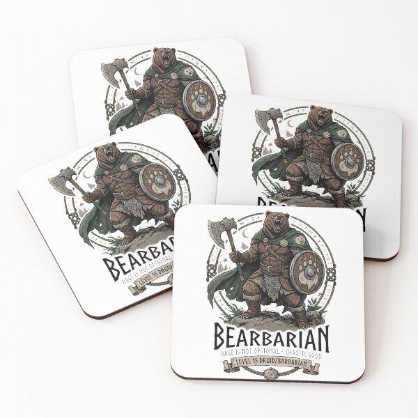 Item preview, Bear Barbarian Druid Broad Game Art - Tabletop RPG Fantasy Gamer Gift designed and sold by RubisLeaf.