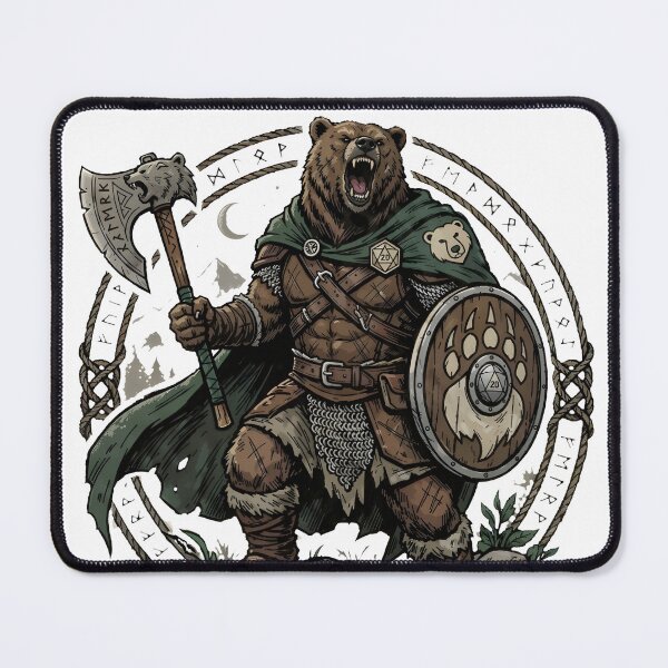 Item preview, Bear Barbarian Druid Broad Game Art - Tabletop RPG Fantasy Gamer Gift designed and sold by RubisLeaf.
