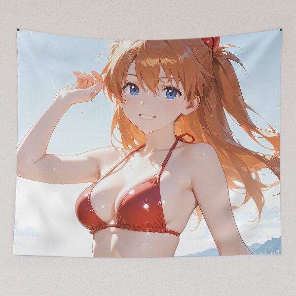 Item preview, Asuka Langley Soryu Neon Genesis Evangelion Sunny Seaside Cheer designed and sold by riadjamai.
