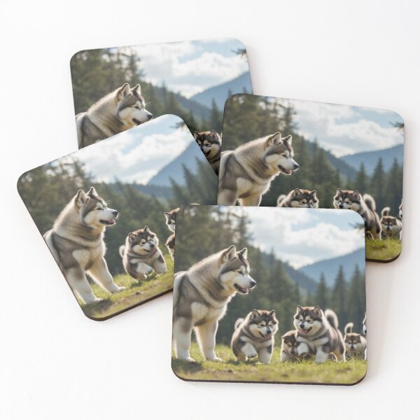 Item preview, Malamute Mum and Puppies designed and sold by Kirrindy Designs.
