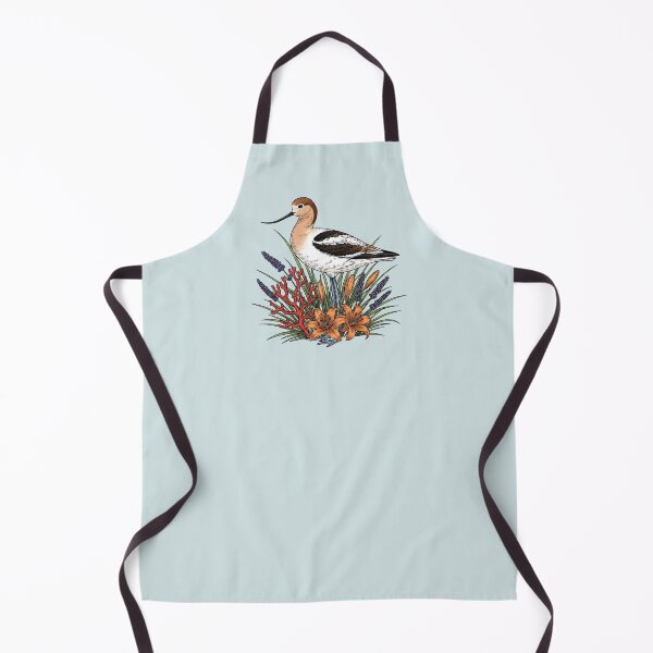 Item preview, American Avocet With Wildflowers Botanical Bird Illustration designed and sold by BirdsnStuff.