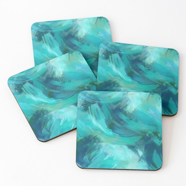 Item preview, Abstract teal green paint strokes designed and sold by AnnaHolyph.