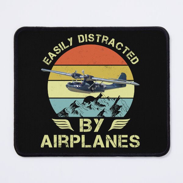 Item preview, Easily Distracted By Airplanes Vintage Seaplane Design designed and sold by Emberglowo.