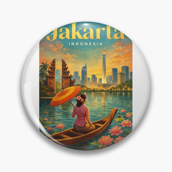Item preview, Jakarta Monas Skyline with Kota Tua Gate and Sunda Kelapa Waterfront designed and sold by Places On Earth.