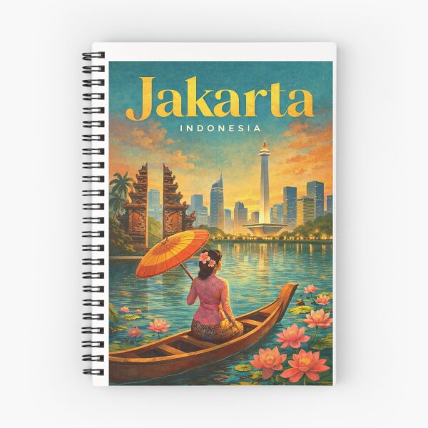Item preview, Jakarta Monas Skyline with Kota Tua Gate and Sunda Kelapa Waterfront designed and sold by Places On Earth.