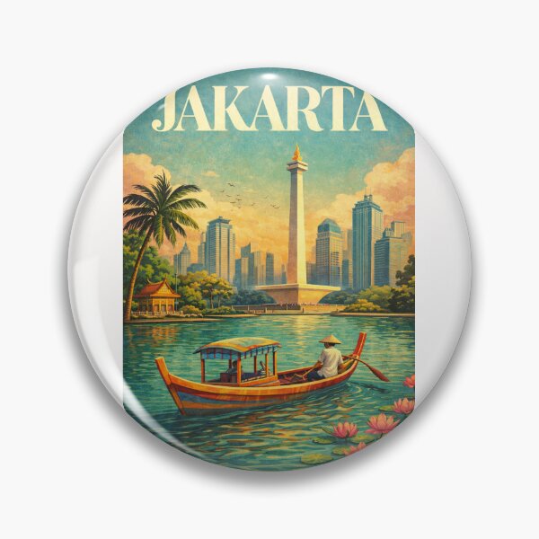 Item preview, Jakarta Monas Waterfront with Ancol Marina and Central Jakarta Skyline designed and sold by Places On Earth.