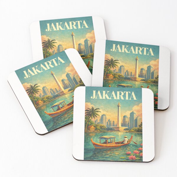 Item preview, Jakarta Monas Waterfront with Ancol Marina and Central Jakarta Skyline designed and sold by Places On Earth.