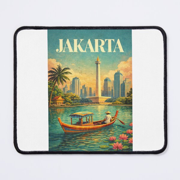 Item preview, Jakarta Monas Waterfront with Ancol Marina and Central Jakarta Skyline designed and sold by Places On Earth.