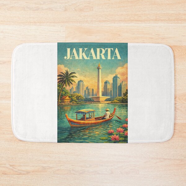 Item preview, Jakarta Monas Waterfront with Ancol Marina and Central Jakarta Skyline designed and sold by Places On Earth.
