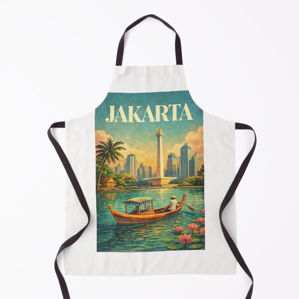 Item preview, Jakarta Monas Waterfront with Ancol Marina and Central Jakarta Skyline designed and sold by Places On Earth.