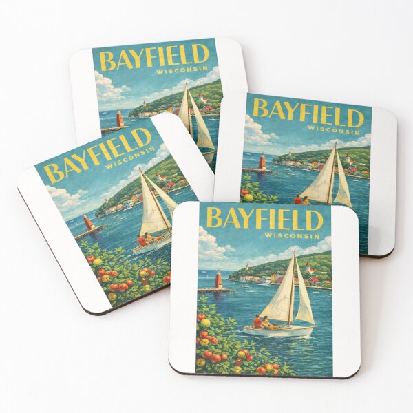Item preview, Bayfield Harbor on Lake Superior with Apostle Islands Lighthouse designed and sold by Places On Earth.