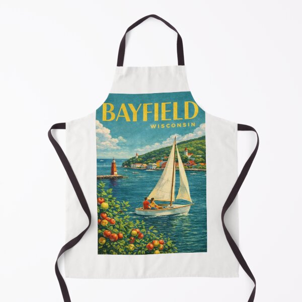 Item preview, Bayfield Harbor on Lake Superior with Apostle Islands Lighthouse designed and sold by Places On Earth.