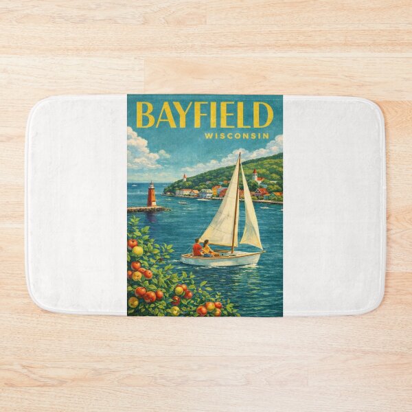 Item preview, Bayfield Harbor on Lake Superior with Apostle Islands Lighthouse designed and sold by Places On Earth.