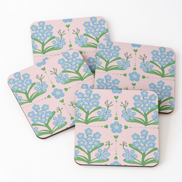 Item preview, Forget me not spring blue flowers illustration designed and sold by Catphonesoup.
