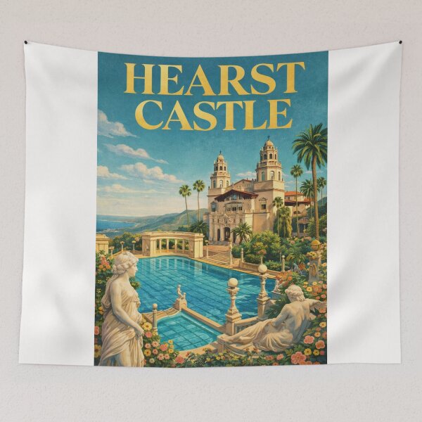 Item preview, Hearst Castle Neptune Pool Terrace with San Simeon Coastal Landscape designed and sold by Places On Earth.