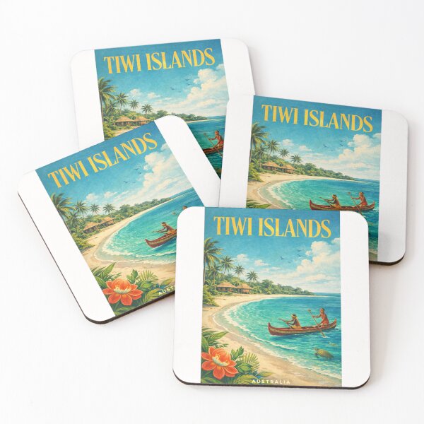 Item preview, Tiwi Islands Beach Canoe Scene with Melville Island and Top End Coastline designed and sold by Places On Earth.