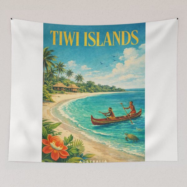 Item preview, Tiwi Islands Beach Canoe Scene with Melville Island and Top End Coastline designed and sold by Places On Earth.