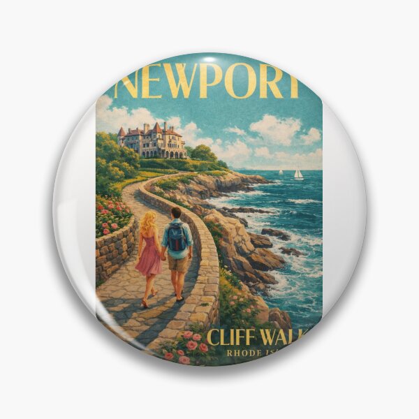 Item preview, Newport Cliff Walk Rhode Island with The Breakers and Atlantic Coast designed and sold by Places On Earth.
