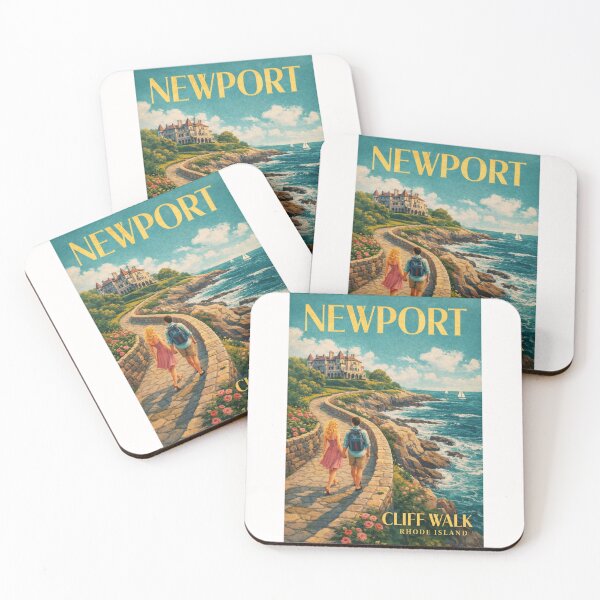 Item preview, Newport Cliff Walk Rhode Island with The Breakers and Atlantic Coast designed and sold by Places On Earth.