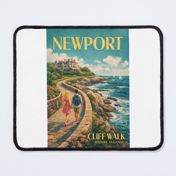 Item preview, Newport Cliff Walk Rhode Island with The Breakers and Atlantic Coast designed and sold by Places On Earth.
