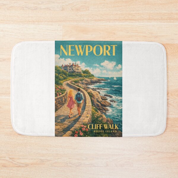Item preview, Newport Cliff Walk Rhode Island with The Breakers and Atlantic Coast designed and sold by Places On Earth.