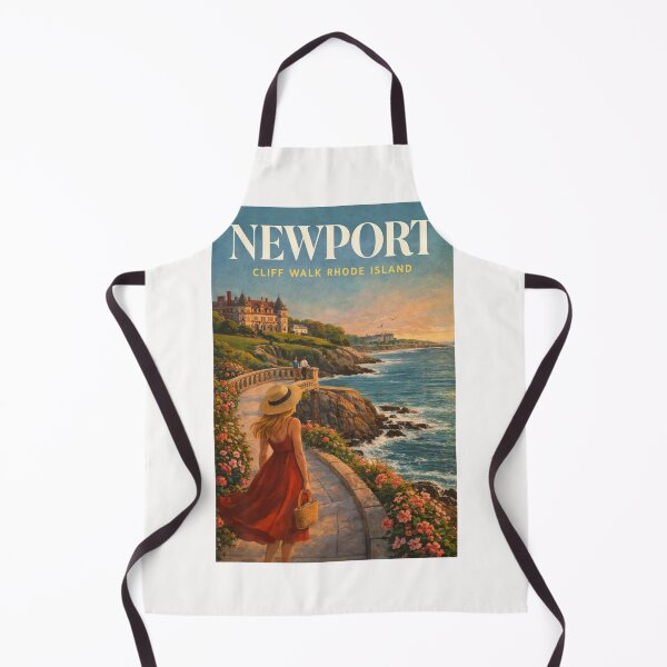 Item preview, Newport Cliff Walk Coastal Path with Bellevue Avenue Mansions and Atlantic Views designed and sold by Places On Earth.