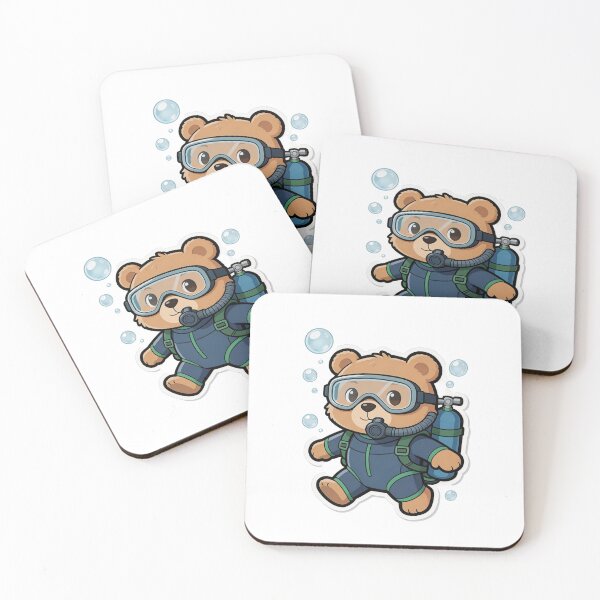 Item preview, Cute Scuba Diving Bear Sticker-Kawaii Teddy Bear Underwater Cartoon  designed and sold by carestazafeli.