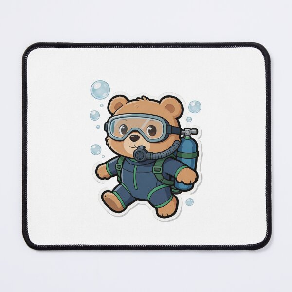 Item preview, Cute Scuba Diving Bear Sticker-Kawaii Teddy Bear Underwater Cartoon designed and sold by carestazafeli.