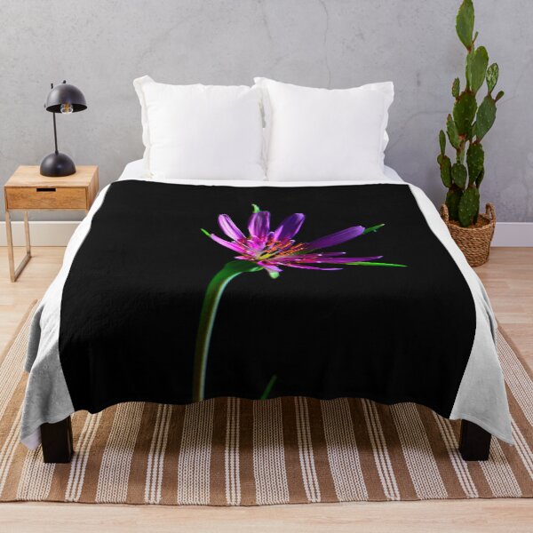 Item preview, Purple Flower on Black – Minimal Aesthetic Floral Art designed and sold by onubi.