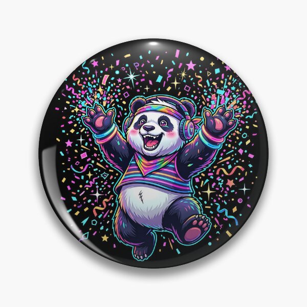 Item preview, Party Panda Chaos – Neon Confetti Explosion Design 2 designed and sold by RH Design Lab.