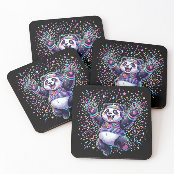 Item preview, Party Panda Chaos – Neon Confetti Explosion Design 2 designed and sold by RH Design Lab.