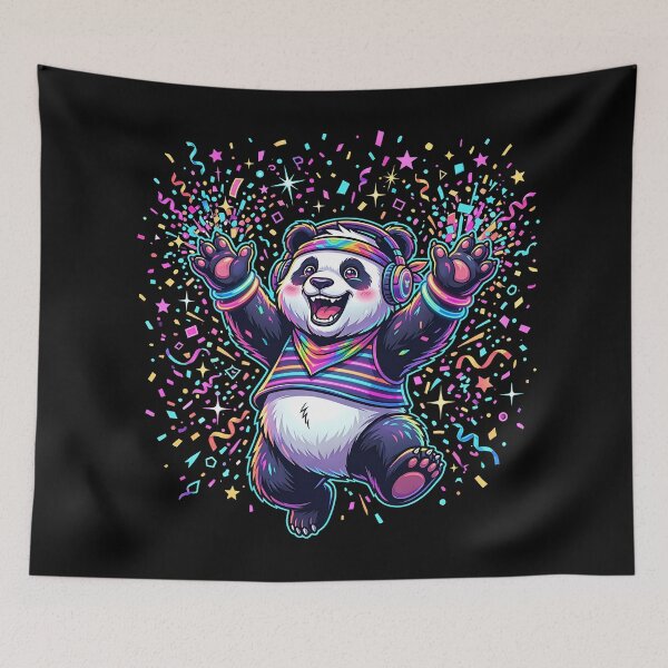 Item preview, Party Panda Chaos – Neon Confetti Explosion Design 2 designed and sold by RH Design Lab.