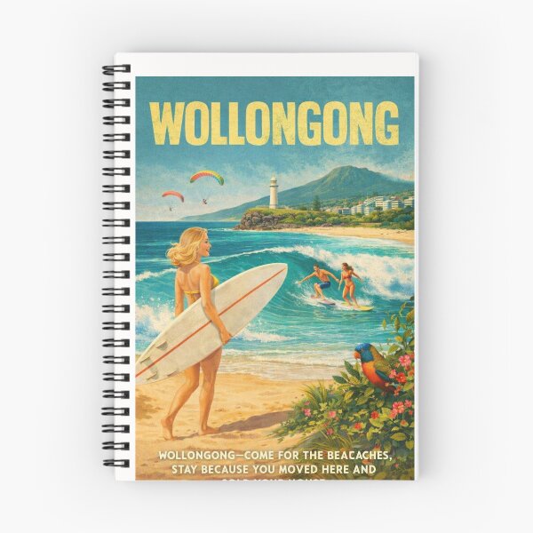 Item preview, Wollongong Surf Coast with Flagstaff Hill Lighthouse and Illawarra Escarpment designed and sold by Places On Earth.