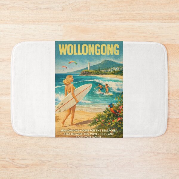 Item preview, Wollongong Surf Coast with Flagstaff Hill Lighthouse and Illawarra Escarpment designed and sold by Places On Earth.