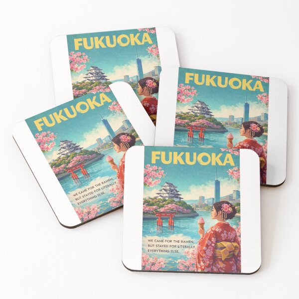 Item preview, Fukuoka Skyline with Fukuoka Castle, Naka River, and Fukuoka Tower designed and sold by Places On Earth.