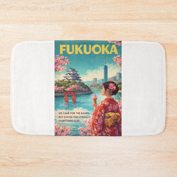Item preview, Fukuoka Skyline with Fukuoka Castle, Naka River, and Fukuoka Tower designed and sold by Places On Earth.