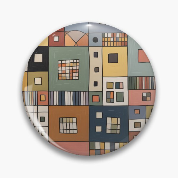 Item preview, Abstract Geometric Cityscape – Klee Inspired Modern Color Block Wall Art designed and sold by Tamas Das.