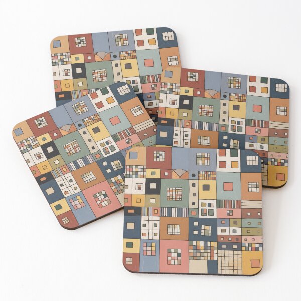 Item preview, Abstract Geometric Cityscape – Klee Inspired Modern Color Block Wall Art designed and sold by Tamas Das.
