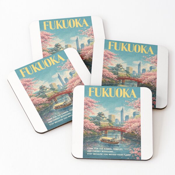 Item preview, Fukuoka Cherry Blossom Canal with Fukuoka Castle and Hakata Skyline designed and sold by Places On Earth.