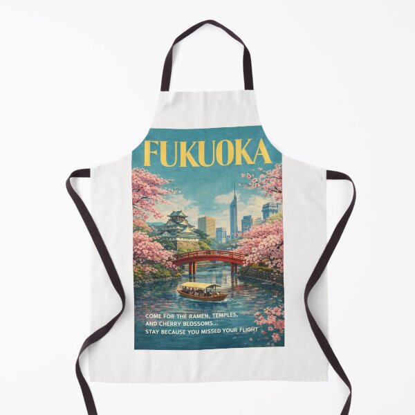 Item preview, Fukuoka Cherry Blossom Canal with Fukuoka Castle and Hakata Skyline designed and sold by Places On Earth.